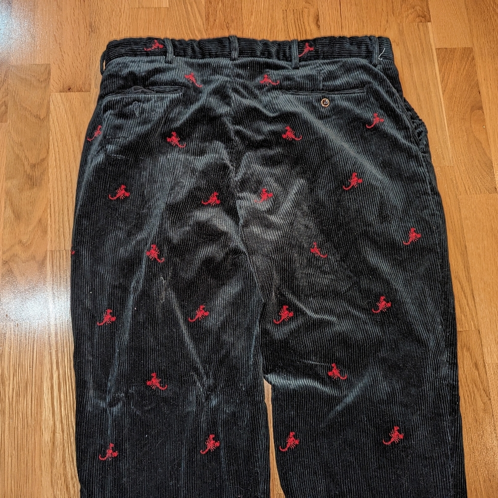 Polo by Ralph Lauren Black Corduroy Pants with Red Embroidery - Picture 15 of 16